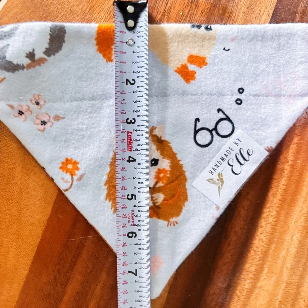 Handmade Guinea Pig Pet Bandana Cute Animal Print XS/S Collar Slide giftable